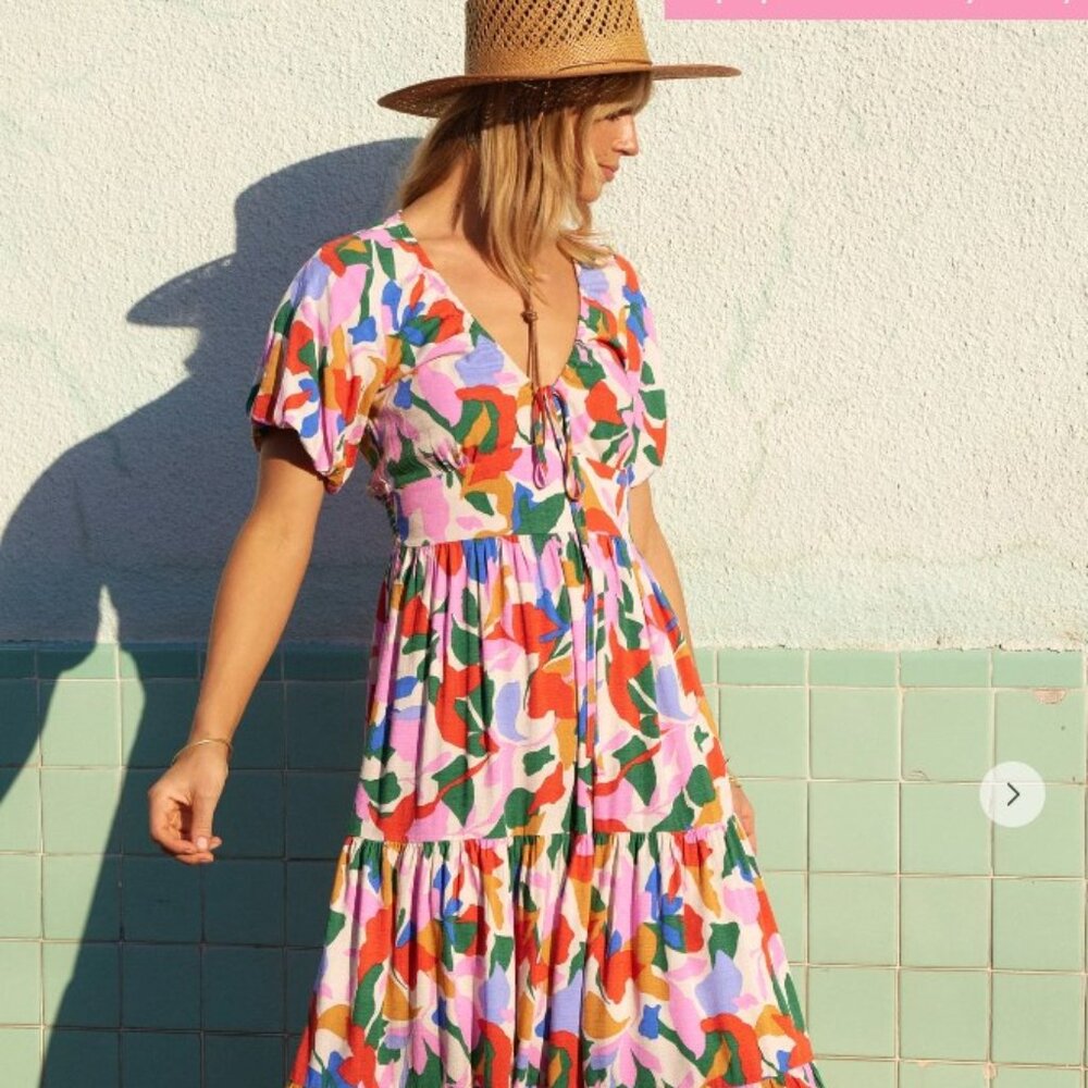 EUC COLORFUL MISTER ZIMI DRESS SIZE 8 MIDI